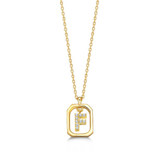 FRAME F INITIAL NECKLACE