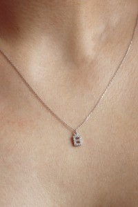 PAVE B INITIAL NECKLACE - Thumbnail