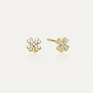  - PAVE CLOVER LUCKY EARRINGS 