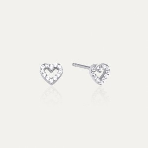  - PAVE HEART EARRINGS