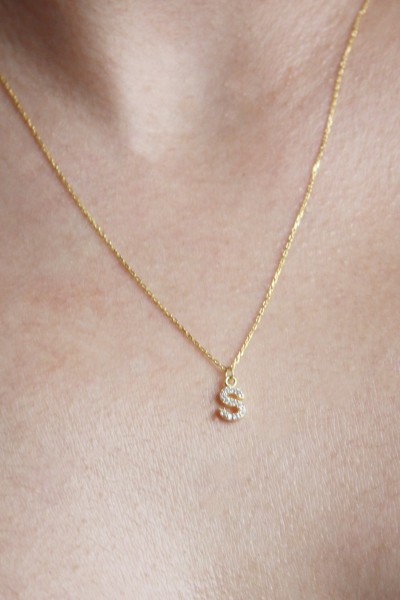 PAVE S INITIAL NECKLACE - Thumbnail (2)